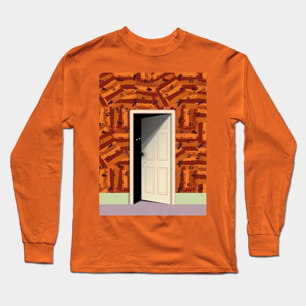 Knock For Tricky Treat Long Sleeve T-Shirt by ARTIZIT